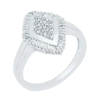 Womens 1/2 CT. T.W. Natural White Diamond 10K Gold Cluster Halo Cocktail Ring