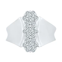 Womens / CT. T.W. Natural White Diamond 10K Gold Flower Cluster Cocktail Ring