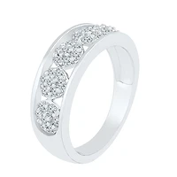 Womens 2MM / CT. T.W. Natural White Diamond 10K Gold Cluster Band