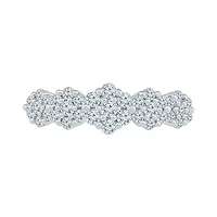 Womens 2MM 5/8 CT. T.W. Natural White Diamond 10K Gold Flower Cluster Band