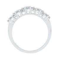 Womens 2MM 5/8 CT. T.W. Natural White Diamond 10K Gold Flower Cluster Band