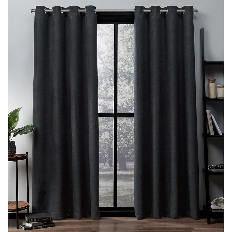 Exclusive Home Curtains Oxford Grommet Top Energy Saving Blackout Set of 2 Curtain Panel