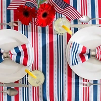 Design Imports Patriotic Stripe Outdoor Tablecloth