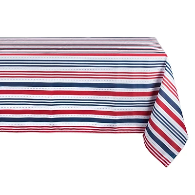 Design Imports Patriotic Stripe Outdoor Tablecloth
