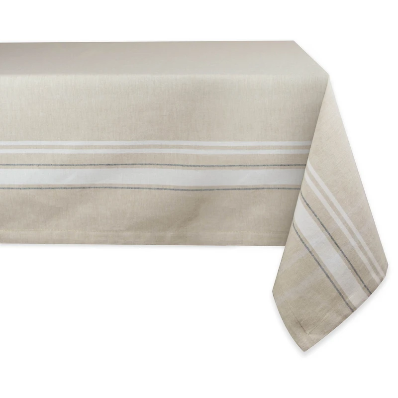 Design Imports Chambray French Sripe Tablecloth