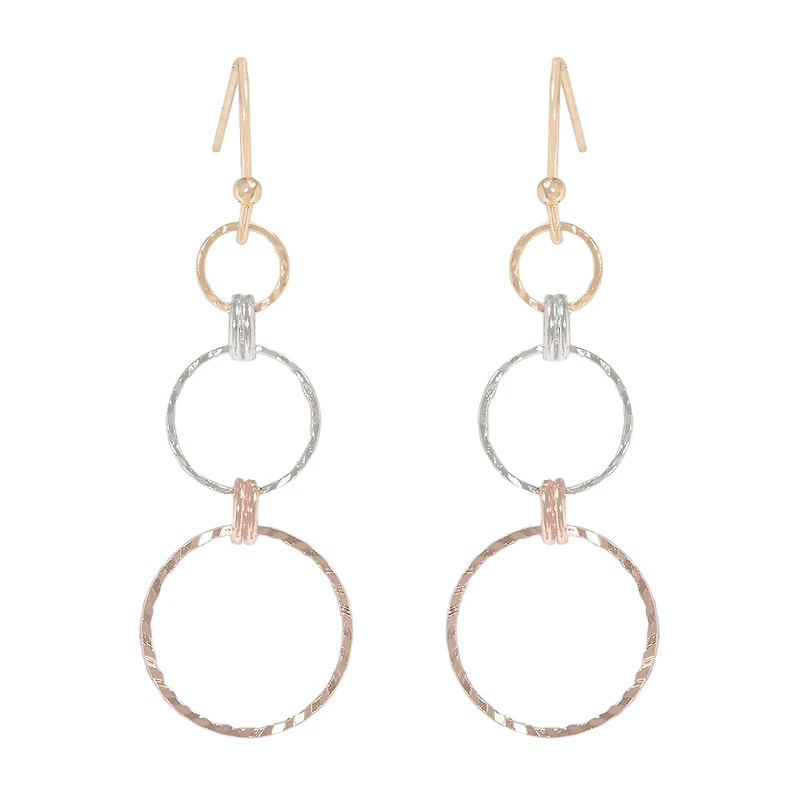 Bijoux Bar Delicates Tri Tone Womens Drop Earrings