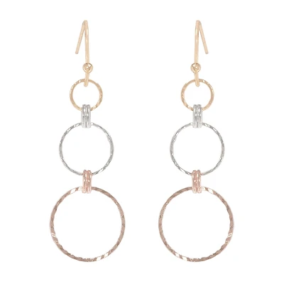 Bijoux Bar Delicates Tri Tone Womens Drop Earrings