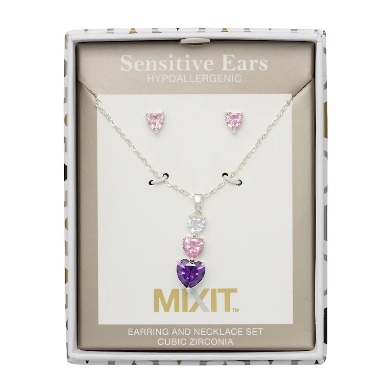 Mixit Womens Heart Hypoallergenic 2-pc. Jewelry Set