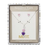 Mixit Womens Heart Hypoallergenic 2-pc. Jewelry Set