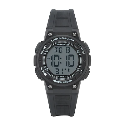 Armitron Pro-Sport Womens Chronograph Digital Black Strap Watch 45/7086blk