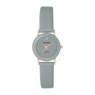 Armitron Womens Gray Leather Strap Watch 75/2447gyrggy