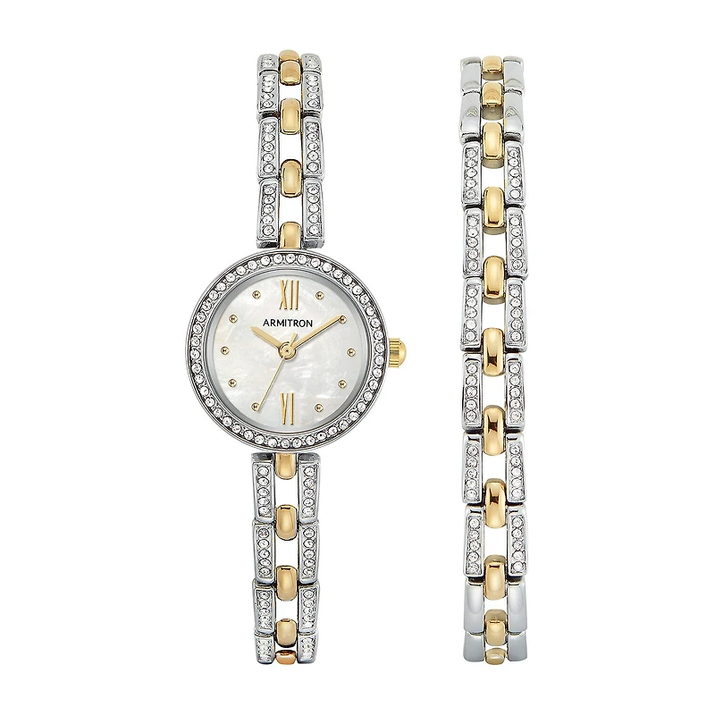 Armitron Womens Two Tone Bracelet Watch 75/5528mpttst