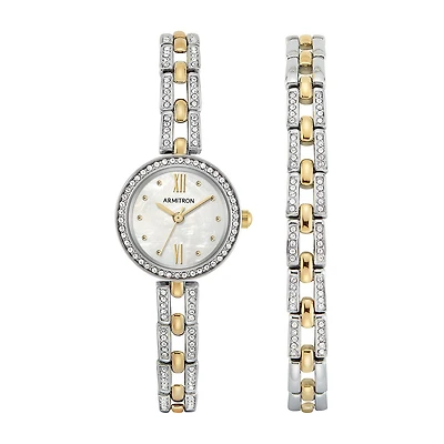 Armitron Womens Two Tone Bracelet Watch 75/5528mpttst
