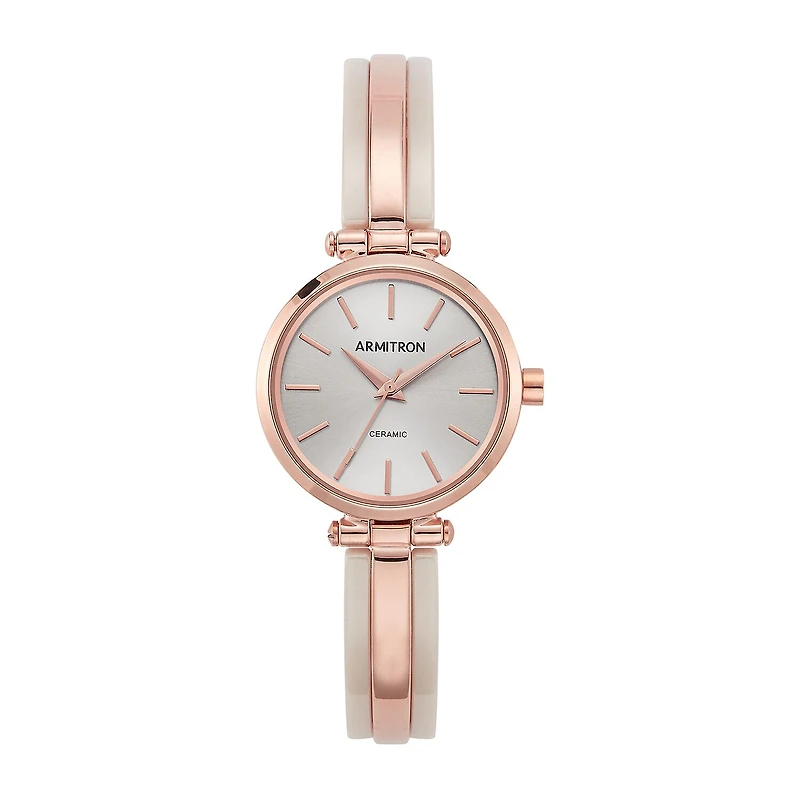 Armitron Womens Rose Goldtone Bangle Watch 75/5523bhrg