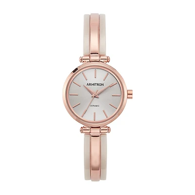 Armitron Womens Rose Goldtone Bangle Watch 75/5523bhrg