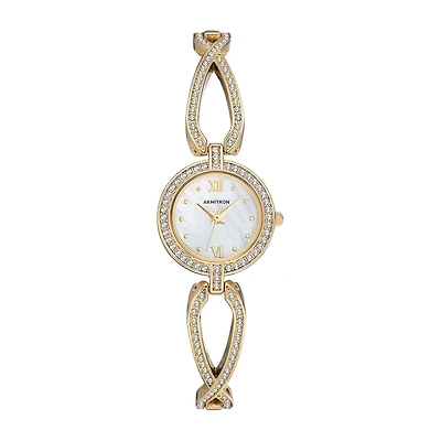 Armitron Womens Crystal Accent Gold Tone Bracelet Watch 75/5536mpgp