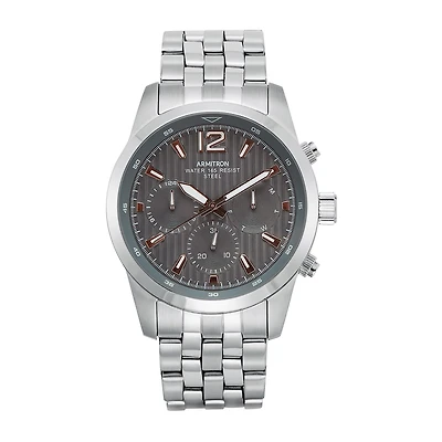 Armitron All Sport Mens Silver Tone Stainless Steel Bracelet Watch 20/4991gysv