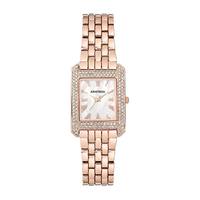 Armitron Womens Crystal Accent Rose Goldtone Bracelet Watch 75/5575mprg