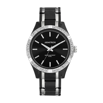Armitron Unisex Adult Crystal Accent Two Tone Stainless Steel Bracelet Watch 20/5317bktb