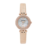 Armitron Womens Crystal Accent Pink Leather Strap Watch 75/5632mprgbh
