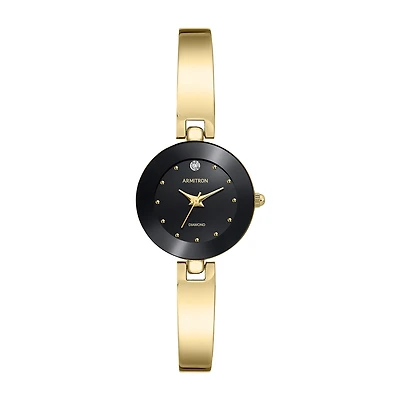 Armitron Womens Diamond Accent Gold Tone Bracelet Watch 75/5646bkgp