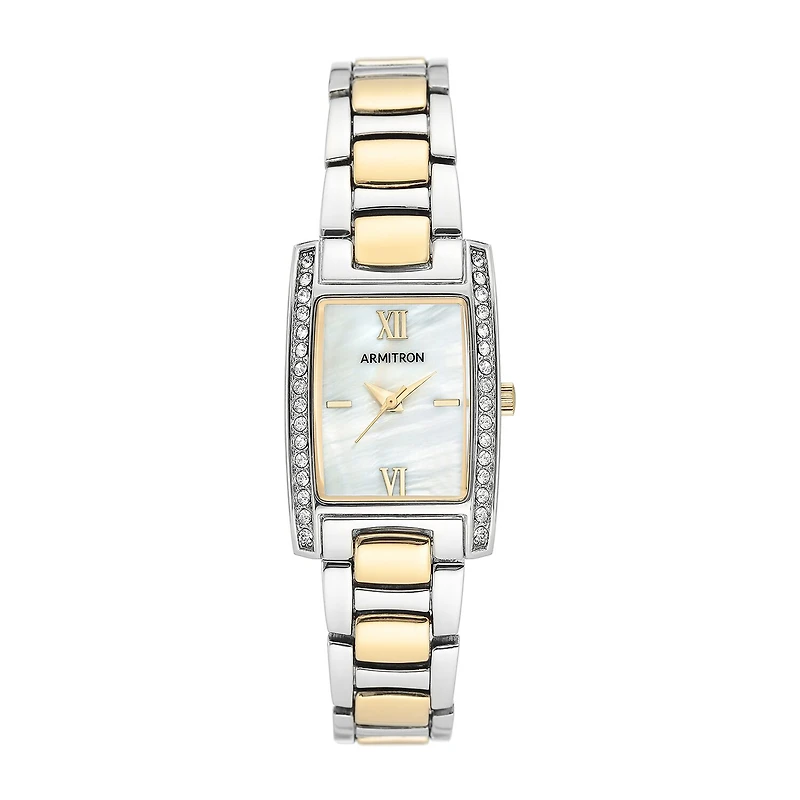 Armitron Womens Crystal Accent Two Tone Bracelet Watch 75/5705mptt