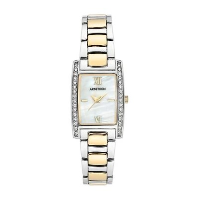 Armitron Womens Crystal Accent Two Tone Bracelet Watch 75/5705mptt