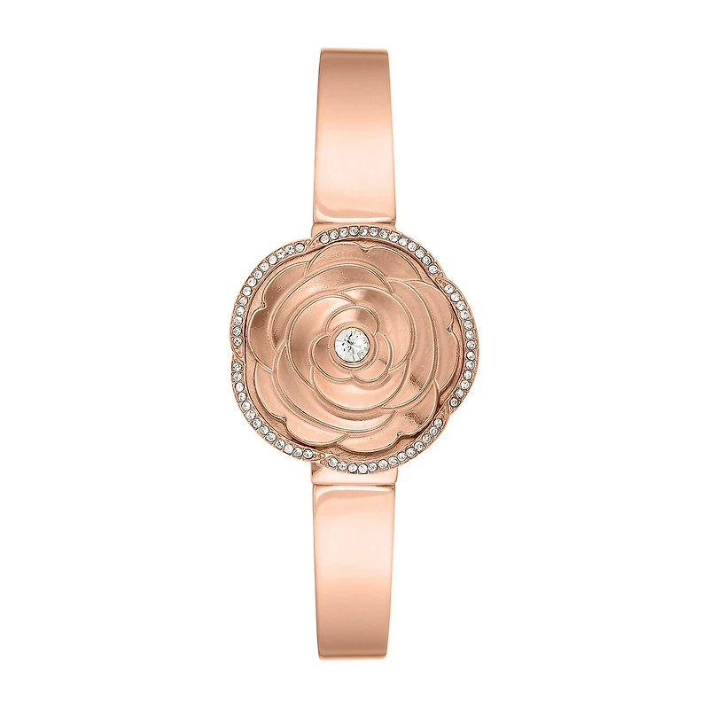 Armitron Womens Crystal Accent Rose Goldtone Bangle Watch-75/5682mprg