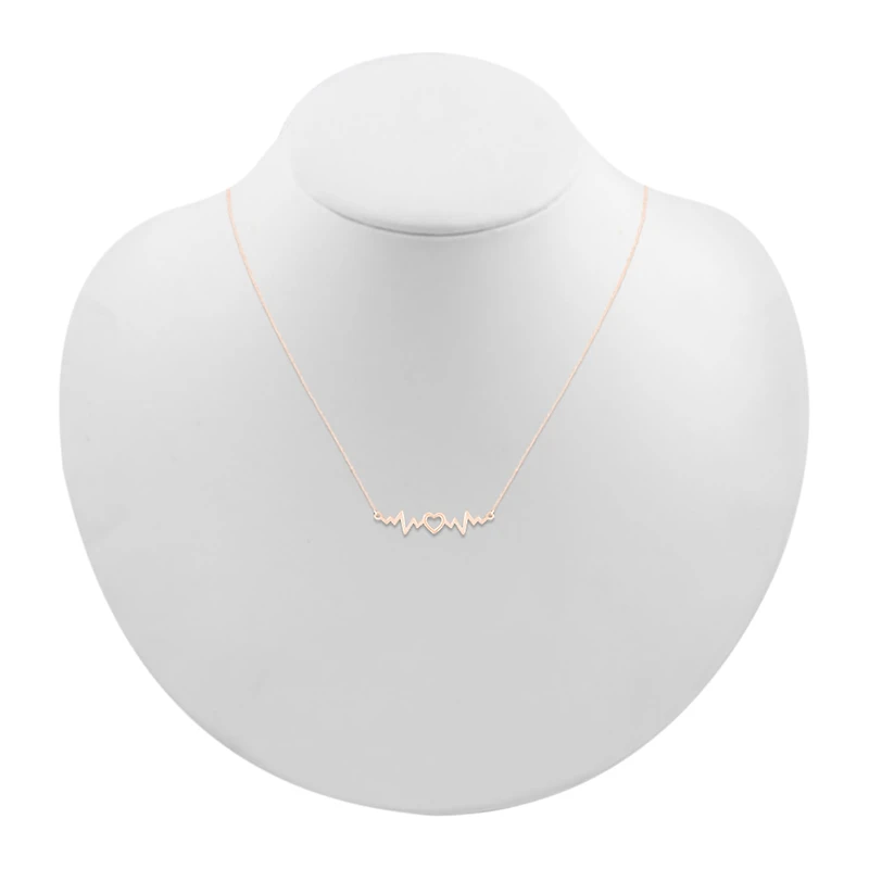 Womens 10K Gold Heart 18 Inch Pendant Necklace