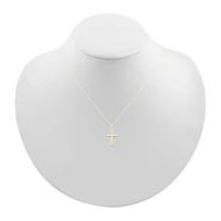 Womens 10K Gold Cross 18 Inch Pendant Necklace