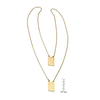 Sacred Heart Of Jesus And Our Lady Of Mount Carmel Scapular Medal Mens 18K Gold Over Stainless Steel Rectangular 24 Inch Pendant Necklace