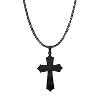 Steeltime Mens Stainless Steel Cross 24 Inch Pendant Necklace