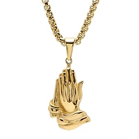 Steeltime Mens 18K Gold Over Stainless Steel 24 Inch Pendant Necklace