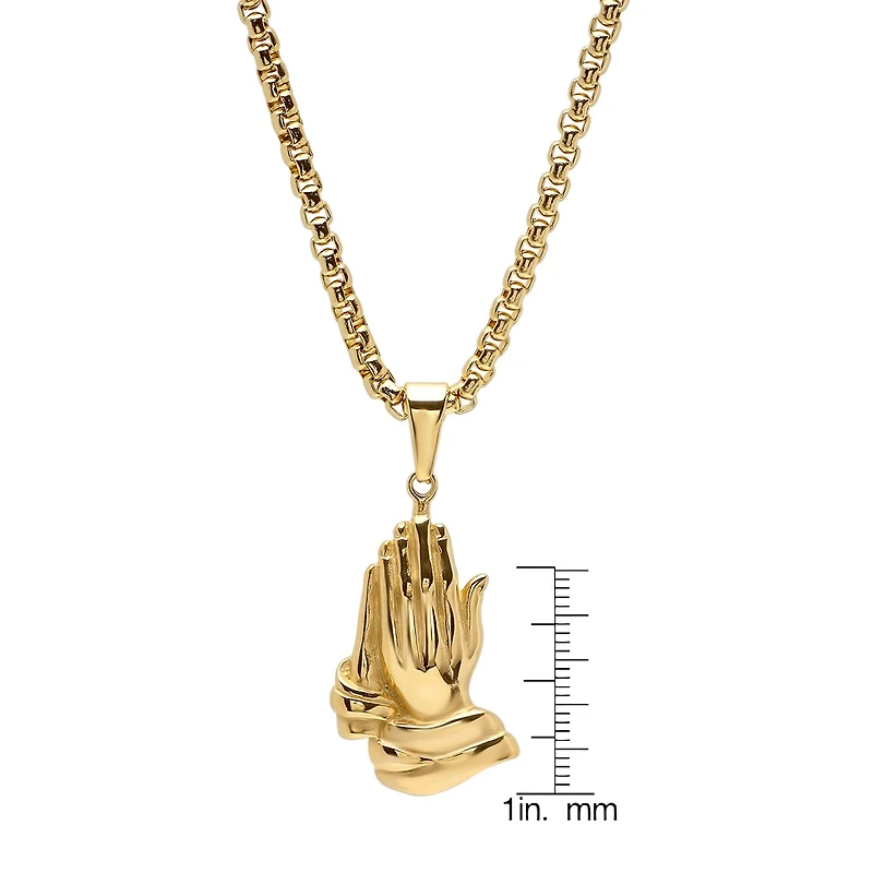 Steeltime Mens 18K Gold Over Stainless Steel 24 Inch Pendant Necklace