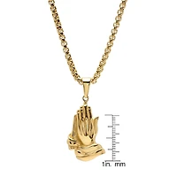 Steeltime Mens 18K Gold Over Stainless Steel 24 Inch Pendant Necklace