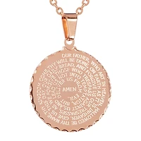 Steeltime Mens 18K Rose Gold Over Stainless Steel 24 Inch Pendant Necklace