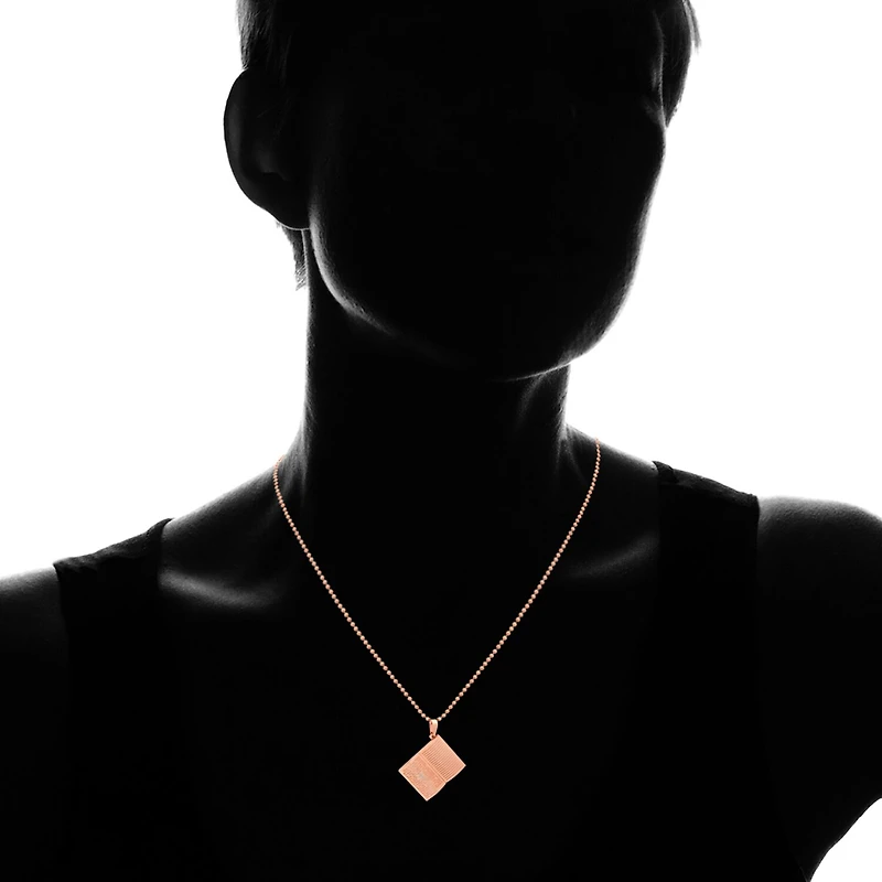 Steeltime Open Bible Lord'S Prayer Mens 18K Rose Gold Over Stainless Steel 18 Inch Pendant Necklace