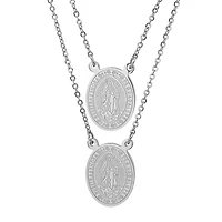 Steeltime Nuestras Senora De Guadalupe / Our Lady Of Guadalupe Mens Stainless Steel 28 Inch Pendant Necklace