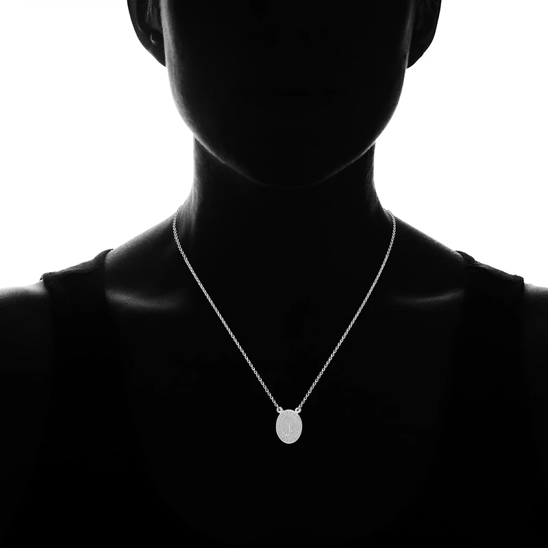 Steeltime Nuestras Senora De Guadalupe / Our Lady Of Guadalupe Mens Stainless Steel 28 Inch Pendant Necklace