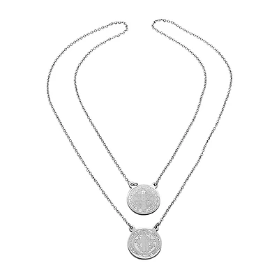 Steeltime Mens Stainless Steel 28 Inch Pendant Necklace