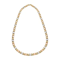 Womens 14K Tri-Color Gold Over Silver 18 Inch Tennis Necklace