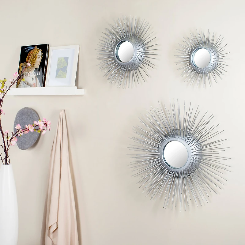Safavieh Triptych (Set Of 3) Wall Mount Sunburst Wall Mirror