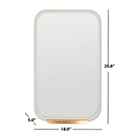 Safavieh Amabel Ledge Gold/White Wall Mount Rectangular Wall Mirror