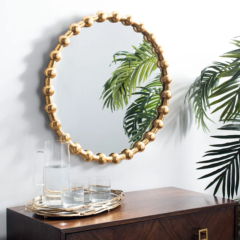Safavieh Eden Gold Foil Wall Mount Round Wall Mirror