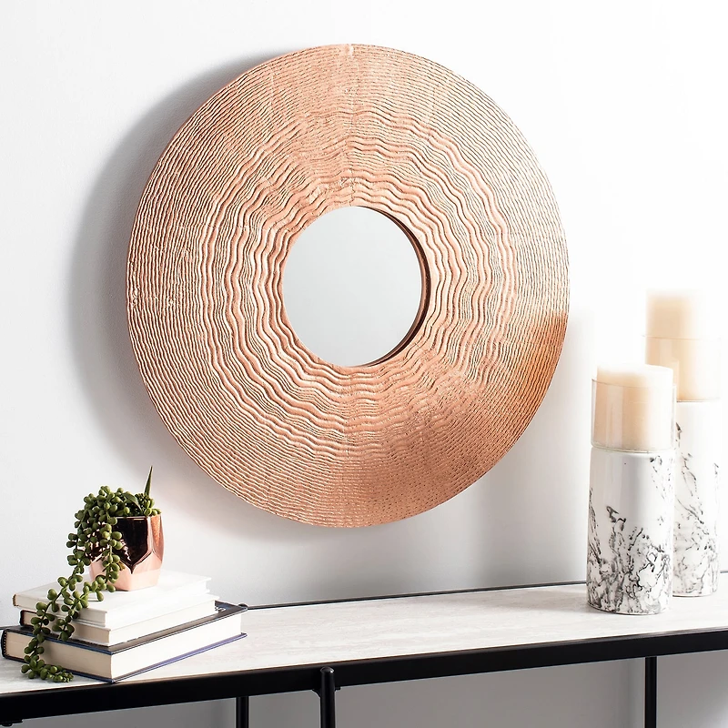 Safavieh Dover Copper Wall Mount Round Wall Mirror
