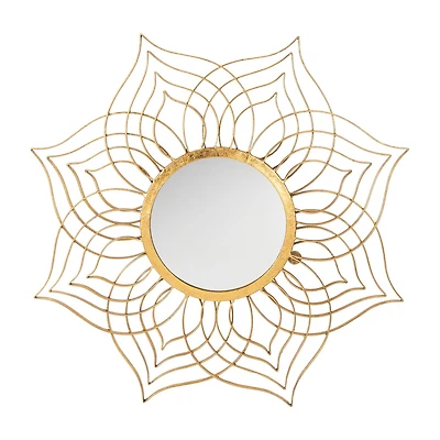 Safavieh Charlton Gold Foil Wall Mount Sunburst Wall Mirror
