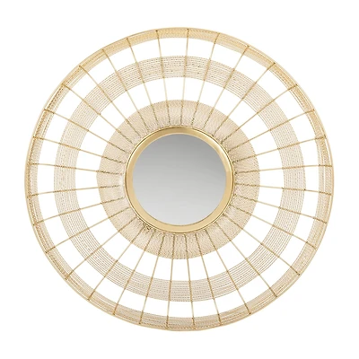 Safavieh Acton Brass Wall Mount Round Wall Mirror