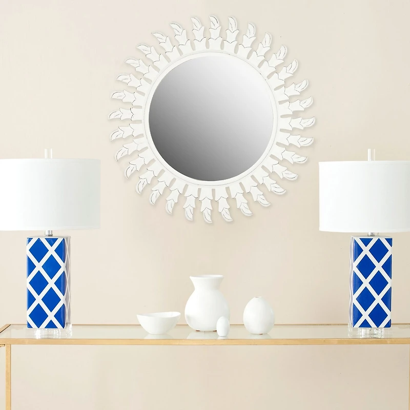 Safavieh Inca White Sun Wall Mount Sunburst Wall Mirror