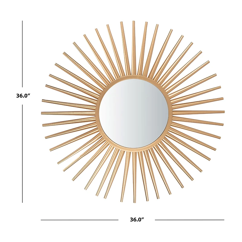 Safavieh Zyla Gold Wall Mount Sunburst Wall Mirror