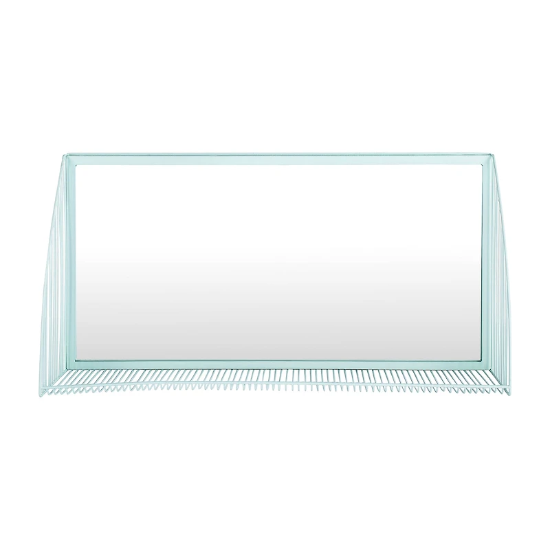 Safavieh Henly Teal Retro Wall Mount Rectangular Wall Mirror